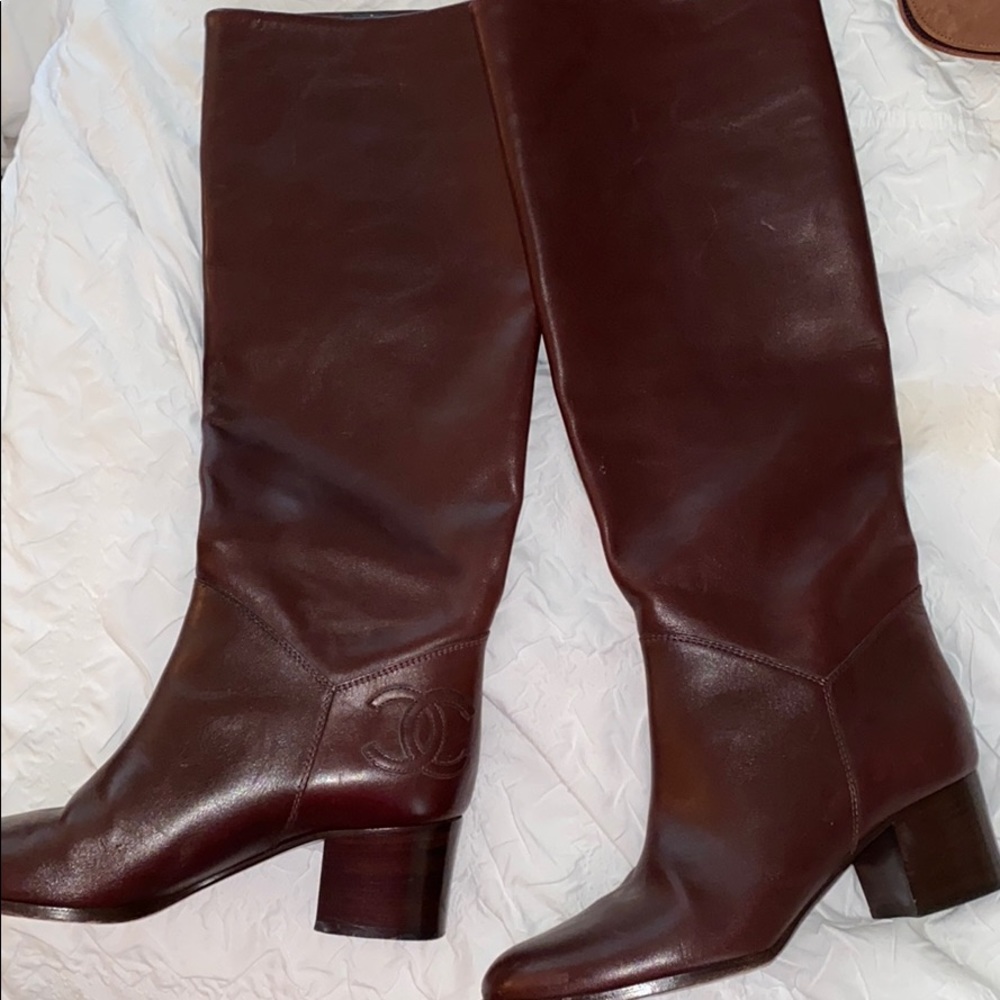 Chanel Knee High Leather Boots